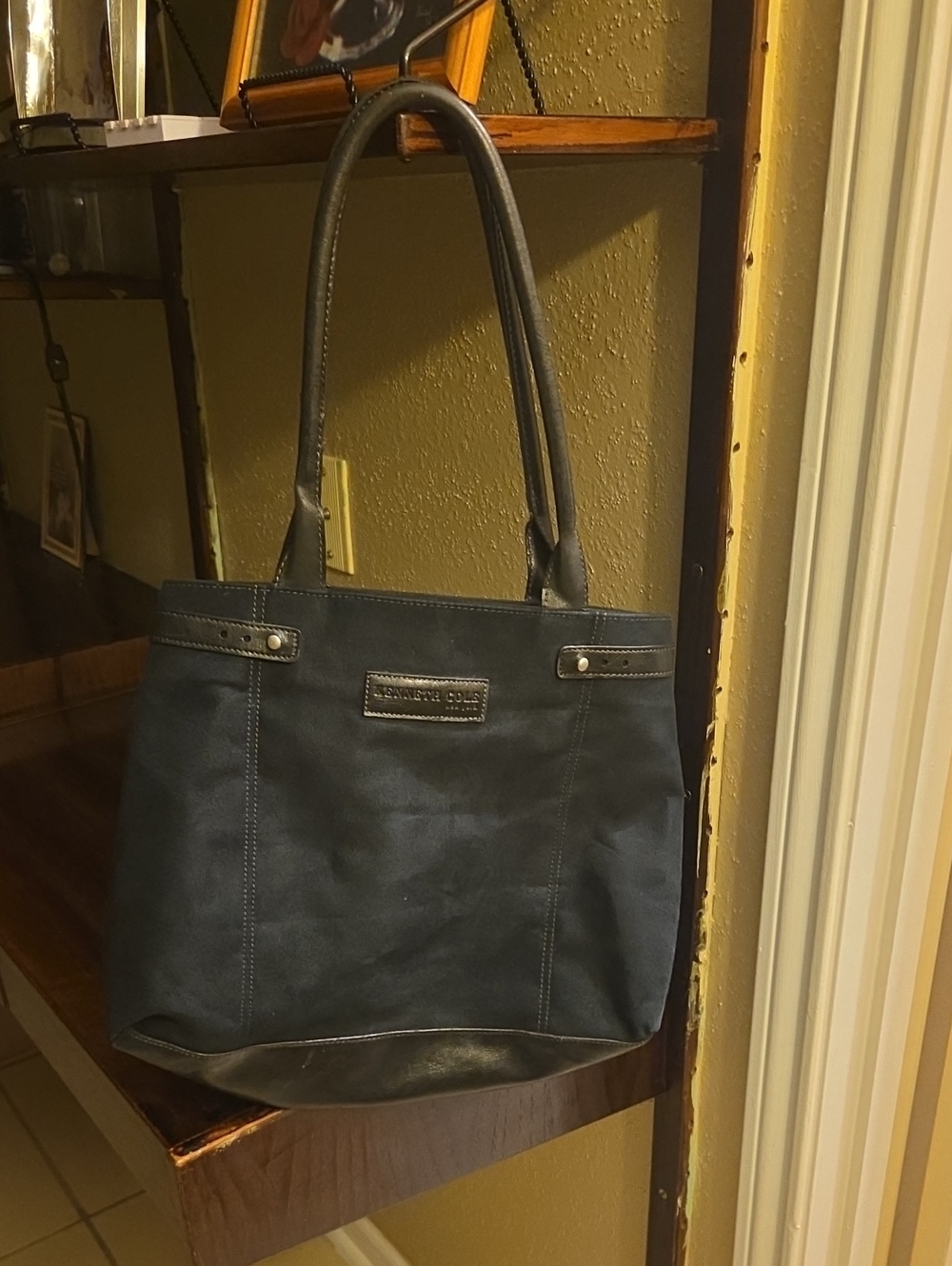 Kenneth Cole Navy Tote with Black Trim
